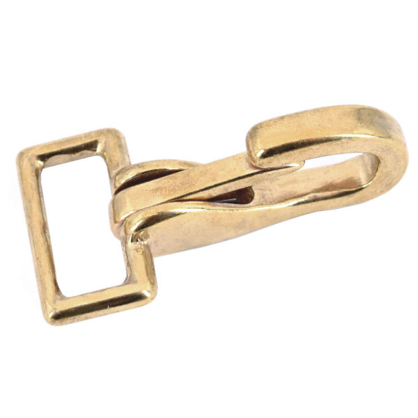 Feder-Karabinerhaken für 25mm | MESSING massiv Feder-Karabinerhaken für 25mm | MESSING massiv