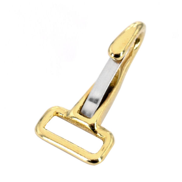 Feder-Karabinerhaken für 16 mm | MESSING massiv Feder-Karabinerhaken für 16 mm | MESSING massiv