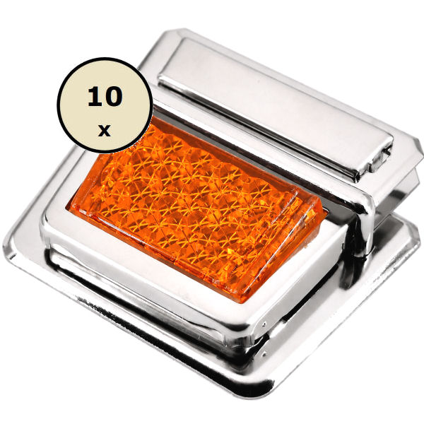 10 x Reflektor-Steckschloss 60mm | orange