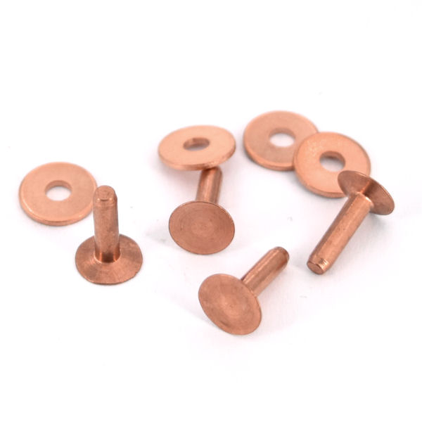 Riemenniet + U.-Scheibe | 12 x 3 mm | KUPFER Riemenniet + U.-Scheibe | 12 x 3 mm | KUPFER