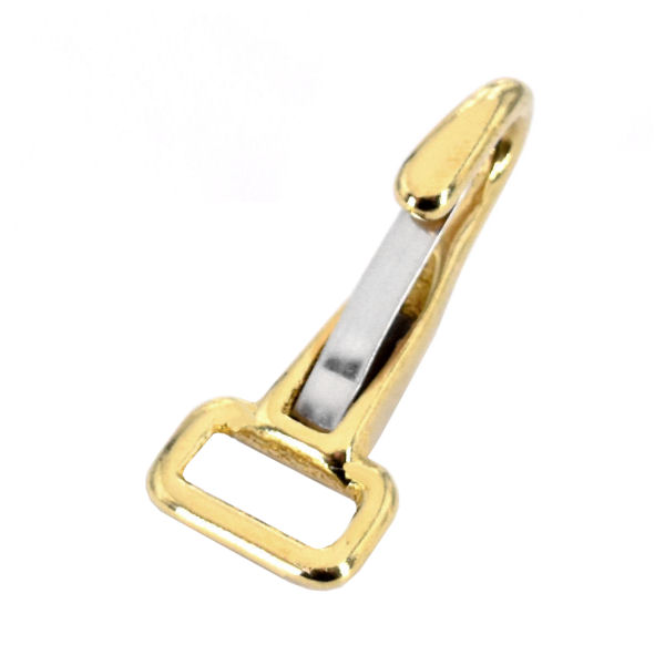 Feder-Karabinerhaken für 12 mm | MESSING massiv Feder-Karabinerhaken für 12 mm | MESSING massiv