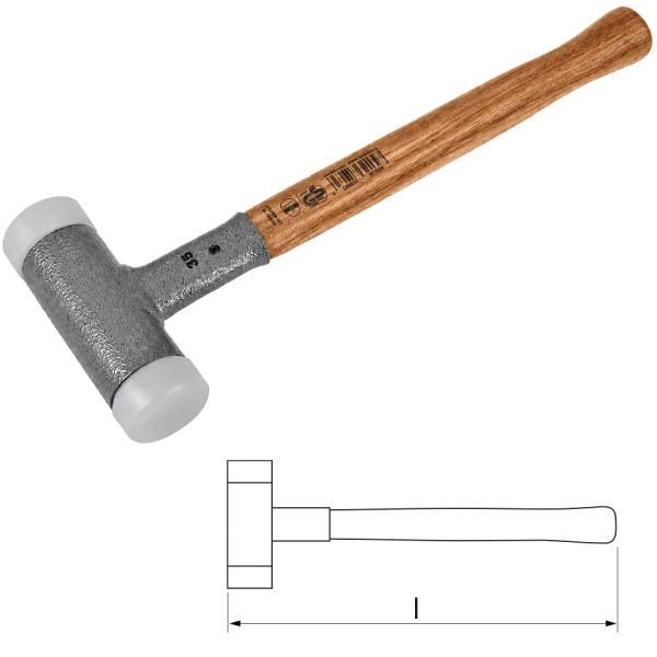 Schonhammer für Locheisen - Kopf 35 mm