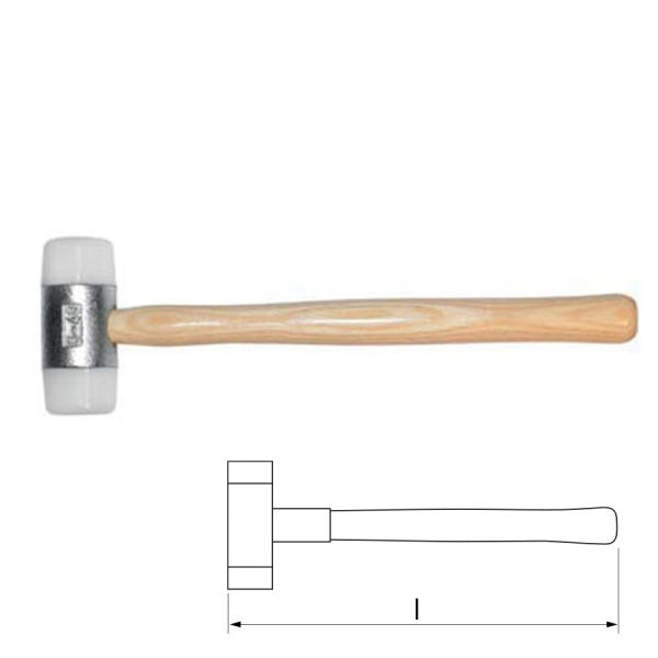 861-9-TV-600-Hammer-Schonhammer-Stanze-Locheisen-Esche-Nylon-Hersteller-shop-kaufen Schonhammer für Locheisen - Kopf 35 mm