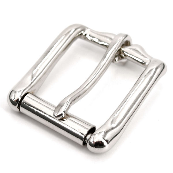 Rollschnalle für 25 mm, MESSING massiv, vernickelt Rollschnalle für 25 mm, MESSING massiv, vernickelt