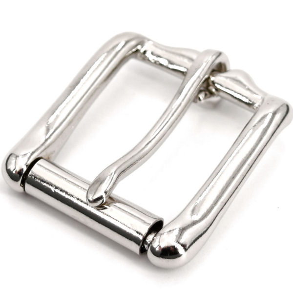 Rollschnalle für 30 mm, MESSING massiv, vernickelt Rollschnalle für 30 mm, MESSING massiv, vernickelt