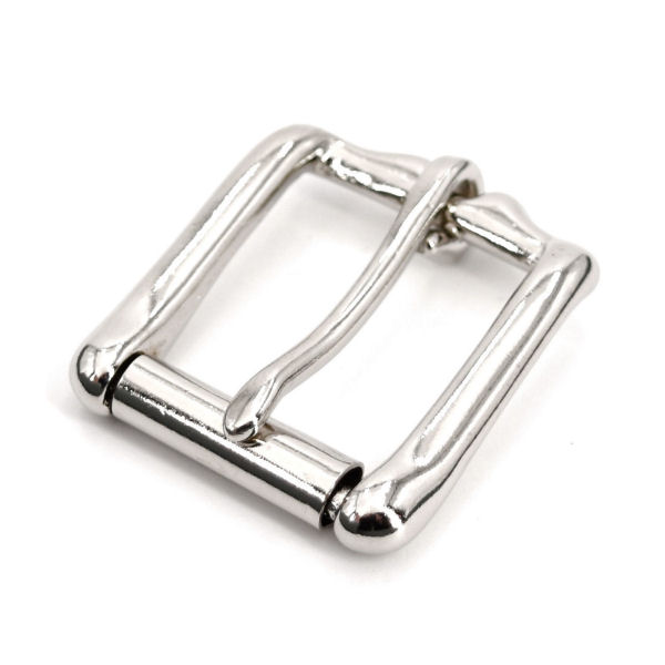 Rollschnalle für 20 mm, MESSING massiv, vernickelt Rollschnalle für 20 mm, MESSING massiv, vernickelt