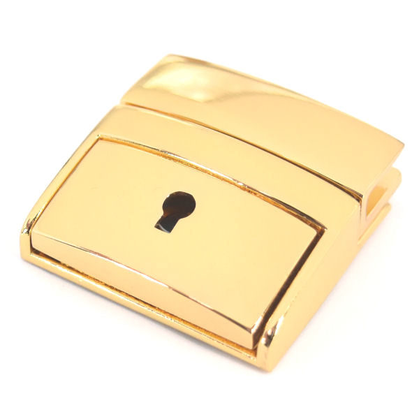 Steckschloss, massiv 42x41 mm | gold poliert